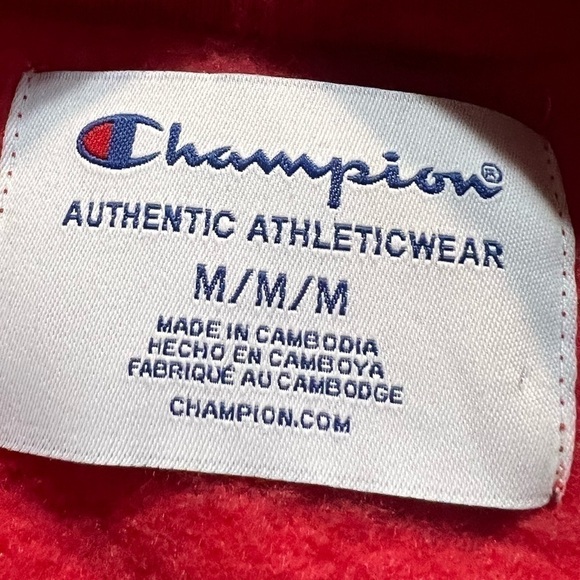 CHAMPION Vibrant Red Men’s Medium Crewneck Sweatshirt, EUC Preloved - Picture 5 of 6